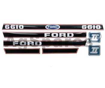 Decal Set Ford 6610 (Red/Black)
