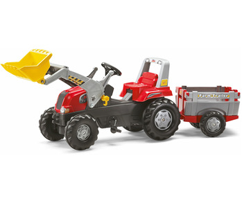 Ride On Toy Tractor w/ Loader & Trailer